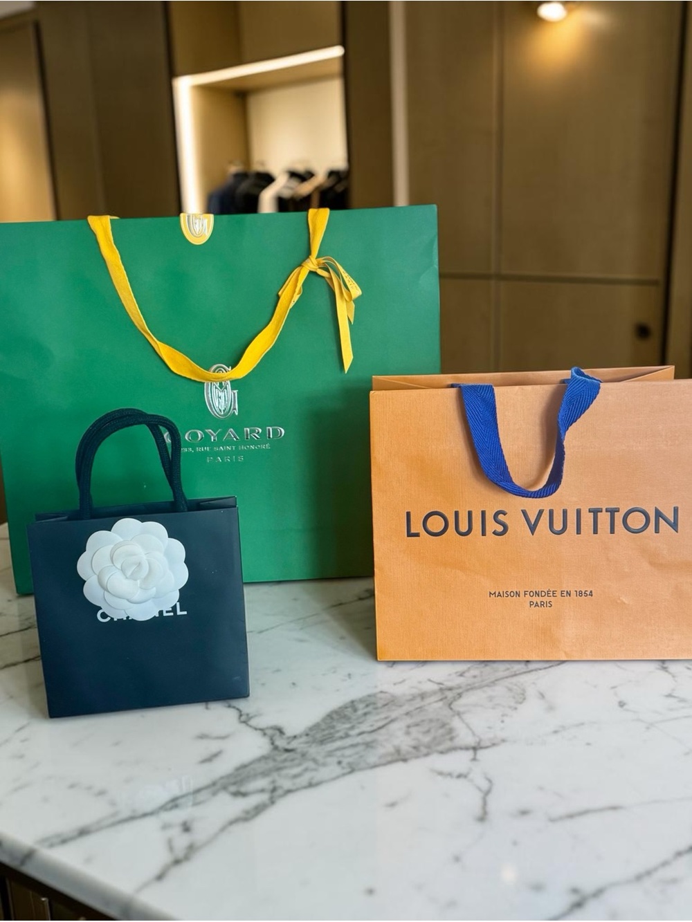 Set of Three Designer Shopping Bags